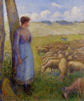 Camille Pissarro : Shepherdess and Sheep